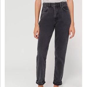 BDG High-Waisted Mom Jean- Washed Black Denim 26